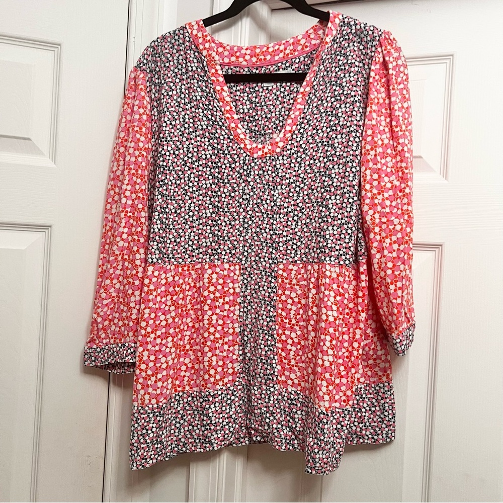 Boden Size 18 Mollie top in “Melon Crush Bloomsbury Spot” Print - Picture 6 of 14